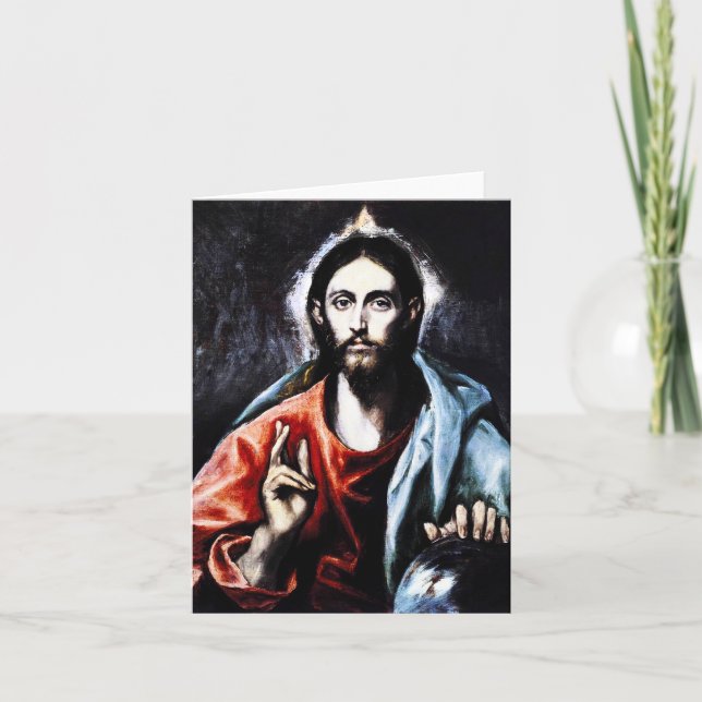 Cartão El Greco Christ Blessing Note Card (Frente)