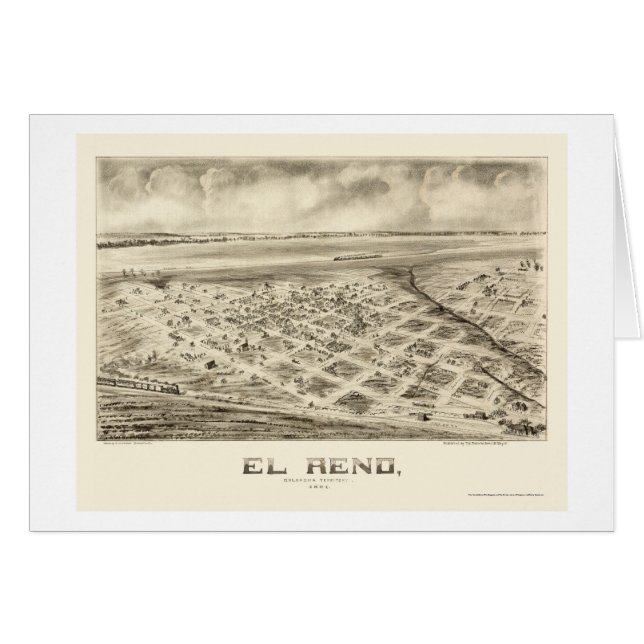 Cartão EL Reno, mapa panorâmico da APROVAÇÃO - 1891 (Frente Horizontal)