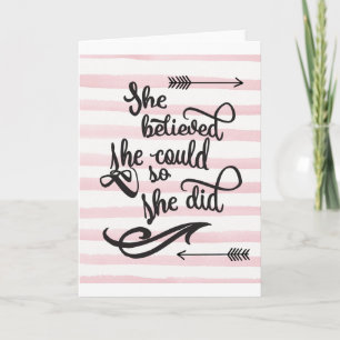 Cartão Ela acreditava que podia.