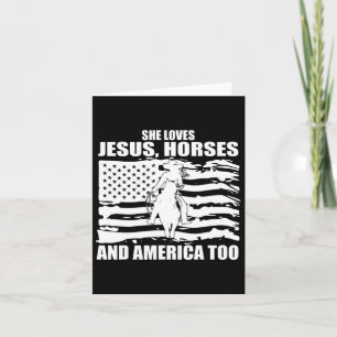 Cartão Ela Ama Cavalos De Jesus E América Demasiado De Ca