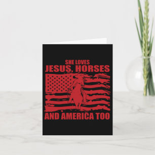 Cartão Ela Ama Cavalos De Jesus E América Demasiado De Ca