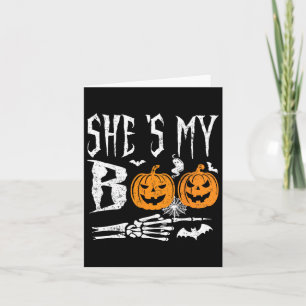 Cartão Ela é a minha Matança de Halloween do Pumpkin Skel