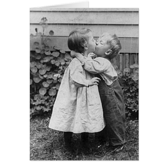 Cartão Ela ganha o centavo, ele recebe o beijo (Frente)