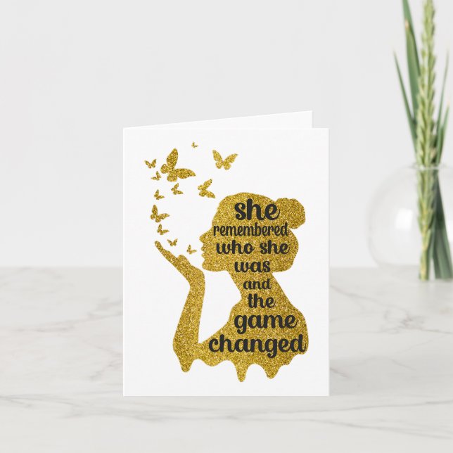 Cartão Ela Lembrou-Se De Quem Era E O Jogo Mudou 1 (Frente)