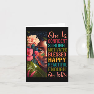 Cartão Ela Sou Eu Forte Educada, Abençoada História Negra
