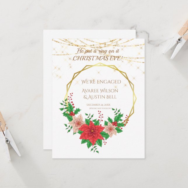 Cartão Ele Colocou Um Anel Nela Na Véspera De Natal  (Frente/Verso In Situ)