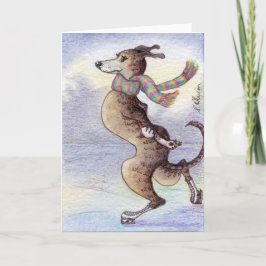 Cartão Ele desfrutou do vento através de seus ouvidos