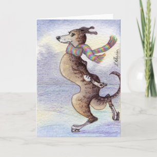 Cartão Ele desfrutou do vento através de seus ouvidos