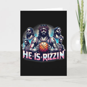 Cartão Ele É o Cristão Rizzin Jesus Jogando Basquete Ea