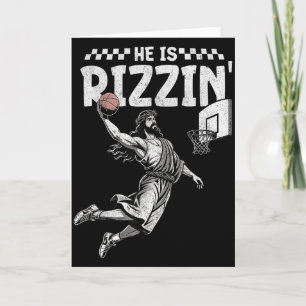 Cartão Ele É o Cristão Rizzin Jesus Jogando Basquete Ea