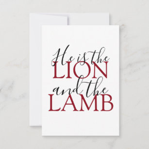 Cartão Ele é o Leão e a Simpatia de Lamb