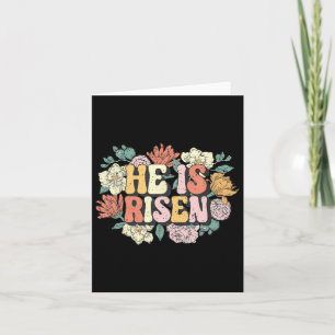 Cartão Ele É Risen Floral Christian Felzs pascoa Women Gi