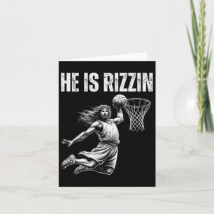 Cartão Ele é Rizzin Bysketbyll Jesus Páscoa Christian