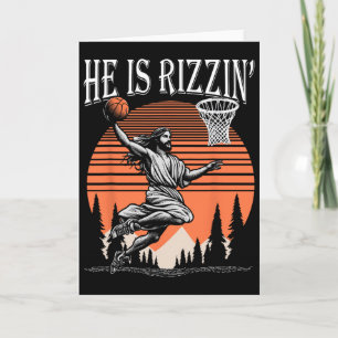 Cartão Ele É Rizzin Engraçado Jesus Sketll Páscoa Cristão