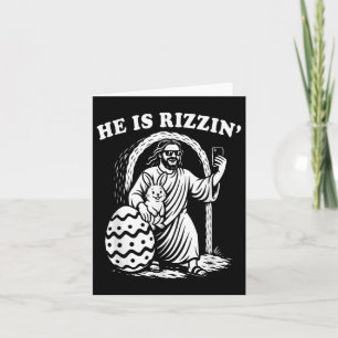 Cartão Ele É Rizzin Funny Rizz Páscoa Páscoa Cristã