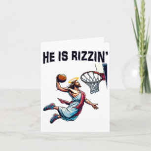 Cartão Ele Está Rizin Jesus Basquete Páscoa Para Crianças