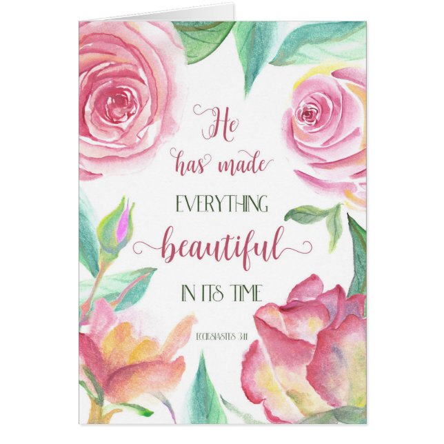 Cartão Ele Fez Tudo Bela Eclesístes 3:11 (Frente)