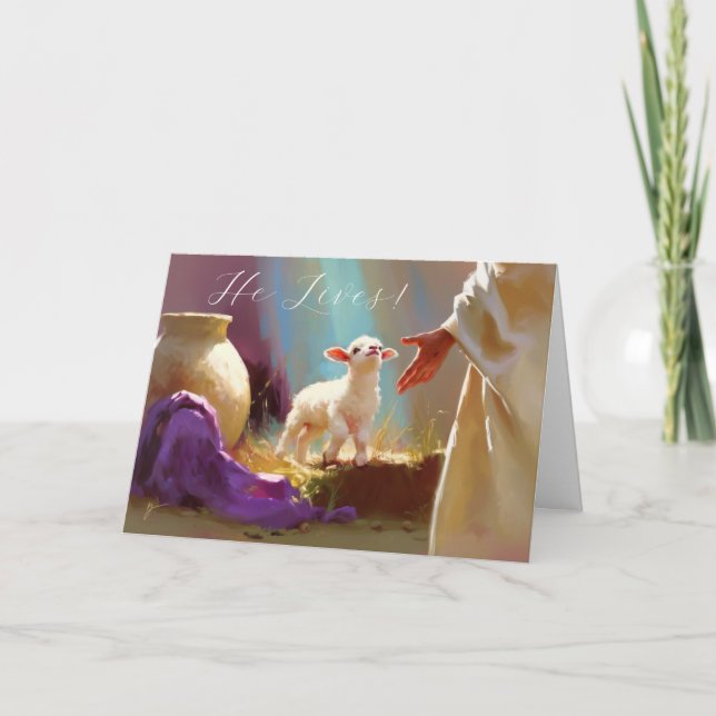 Cartão Ele Mora! Placa de páscoa (Frente)