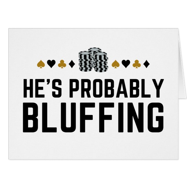 Cartão Ele provavelmente está a fazer o jogo do casino. (Frente horizontal)