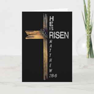 Cartão Ele Ressuscitou Cruz Cristã Jesus Versículo Bíblic