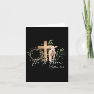 Cartão Ele Ressuscitou Ovelha Cordeiro Cruz Jesus Cristão