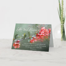 Ele tem Bíblia de Flores de primavera Risen Páscoa