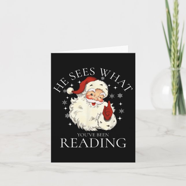 Cartão Ele vê o que você andou a ler  (Frente)