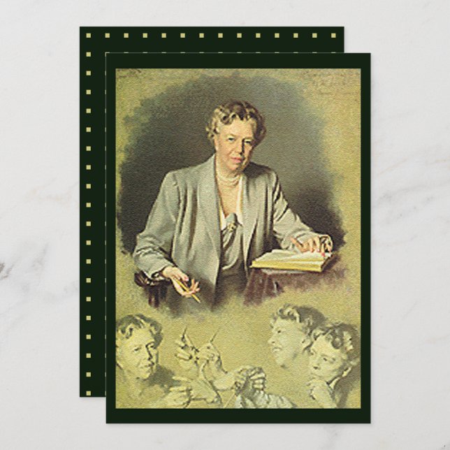 Cartão Eleanor Roosevelt White House Retrato Flat (Frente/Verso)