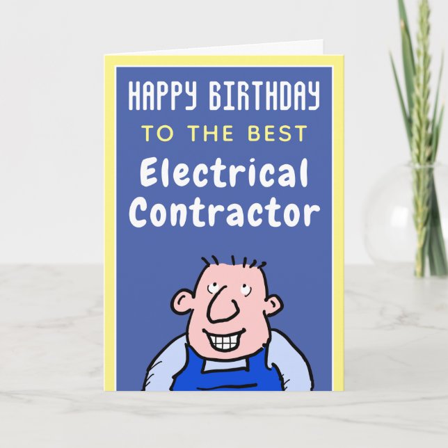 Cartão Electrician or Electrical Contractor - Birthday (Frente)