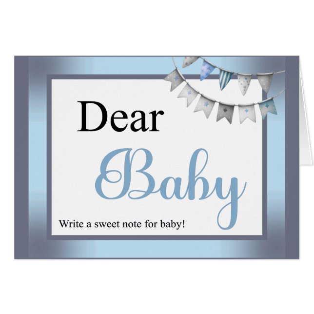 Cartão Elefante Azul Cutie - Pequeno Amendoim Querido Beb (Frente horizontal)