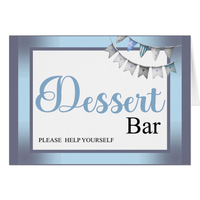 Cartão Elefante Azul Cutie - Pequeno Bar do Deserto de Am (Frente horizontal)