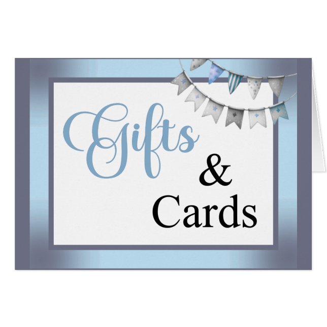 Cartão Elefante Azul Cutie - Pequenos presentes de amendo (Frente horizontal)