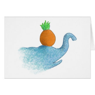 Cartão Elefante cego que equilibra um abacaxi…