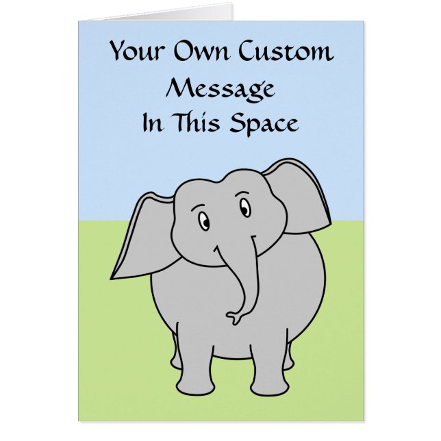 Cartão Elefante cinzento (Frente)