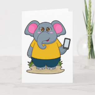 Cartão Elefante com Celular