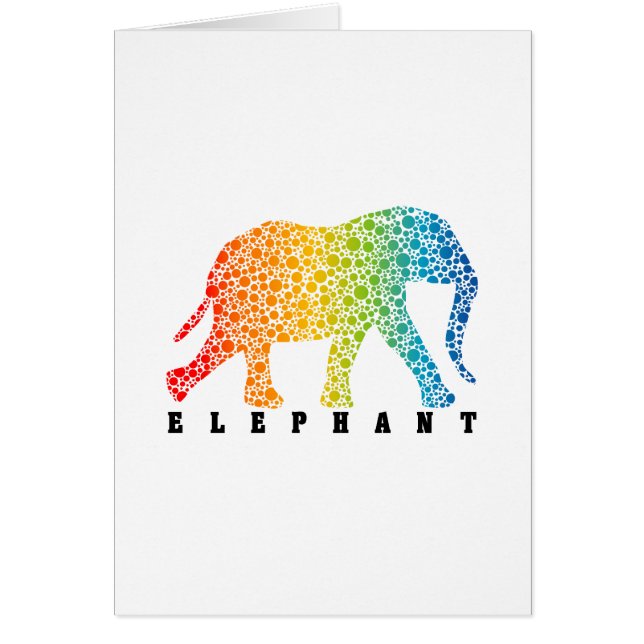 Cartão Elefante com cores (Frente)
