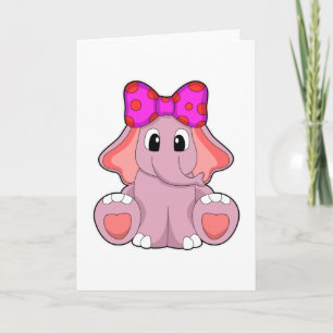 Cartão Elefante com Laço