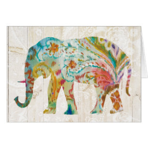 Cartão Elefante de Boho Paisley II