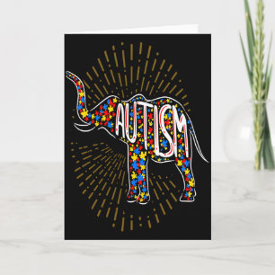 Cartão Elefante de Conscientização do Autismo Meninos Cri
