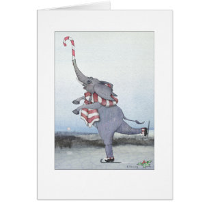 Cartão Elefante De Pele De Candy De Natal