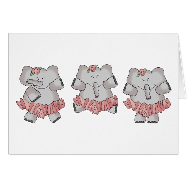 Cartão Elefante do balé (Frente Horizontal)