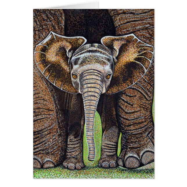 Cartão Elefante do bebê (Frente)