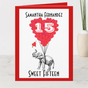 Cartão Elefante doce Quinze