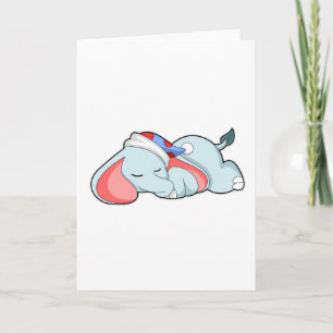 Cartão Elefante dormindo com dorminhoco