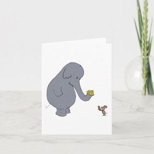 Cartão Elefante e Rato