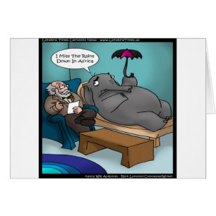 Cartão Elefante Engraçado em Terapia