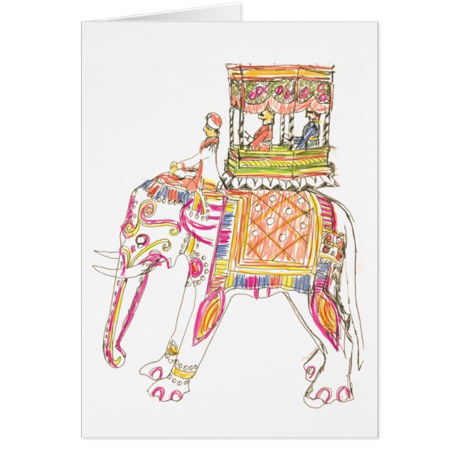 Cartão Elefante Índia (Frente)