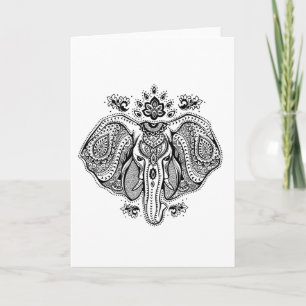 Cartão Elefante Indígena Inspirado