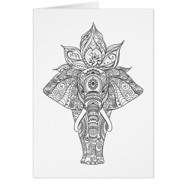 Cartão Elefante inspirado (Frente)