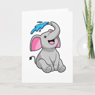 Cartão Elefante na Splash com Água